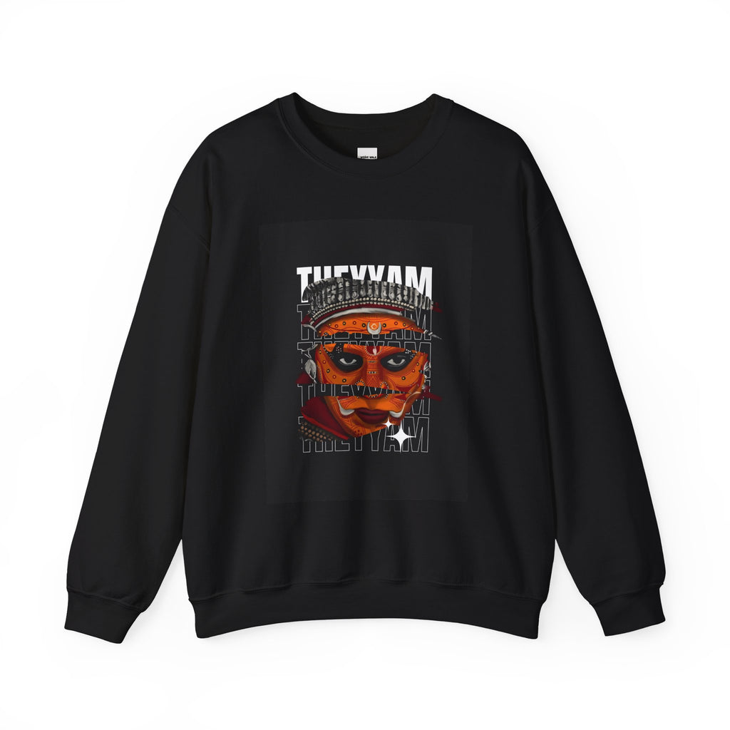 Theyyam Mask Graphic Sweatshirt — Traditional Kerala Ritual Customized Art