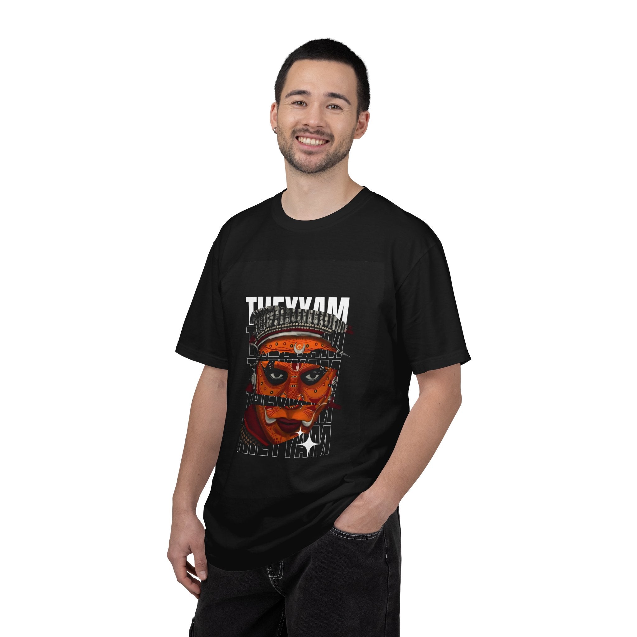 Theyyam Face Graphic T-Shirt — Indian Ritual Mask Art Customized Tee