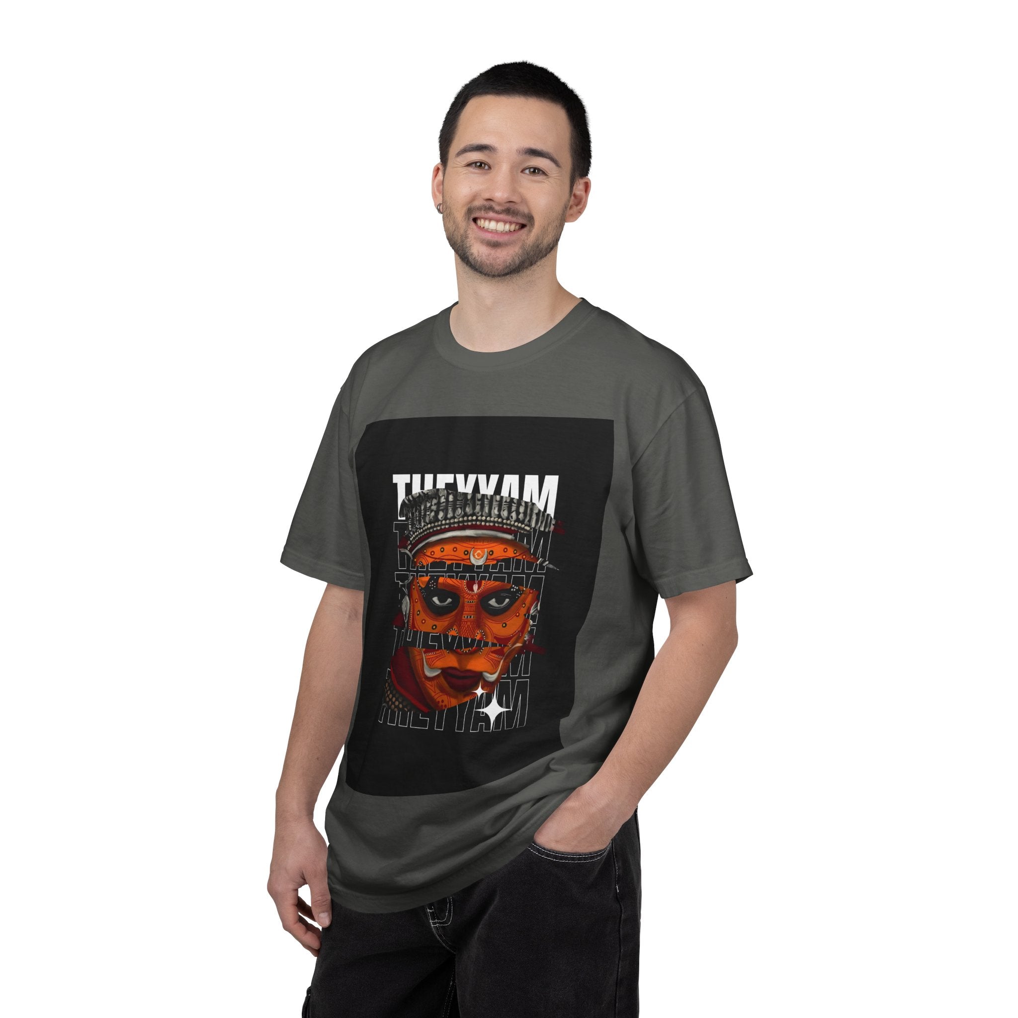 Theyyam Face Graphic T-Shirt — Indian Ritual Mask Art Customized Tee