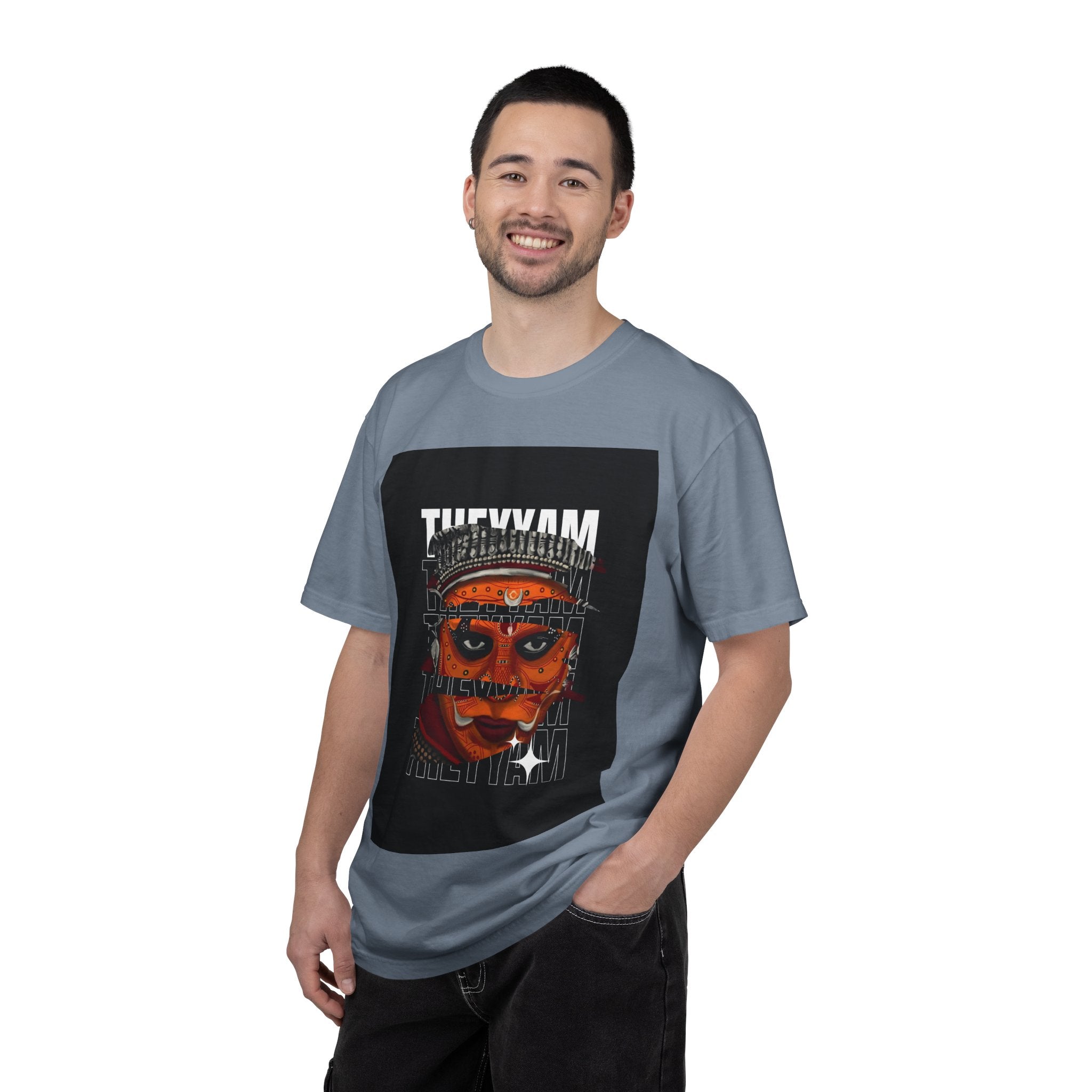 Theyyam Face Graphic T-Shirt — Indian Ritual Mask Art Customized Tee