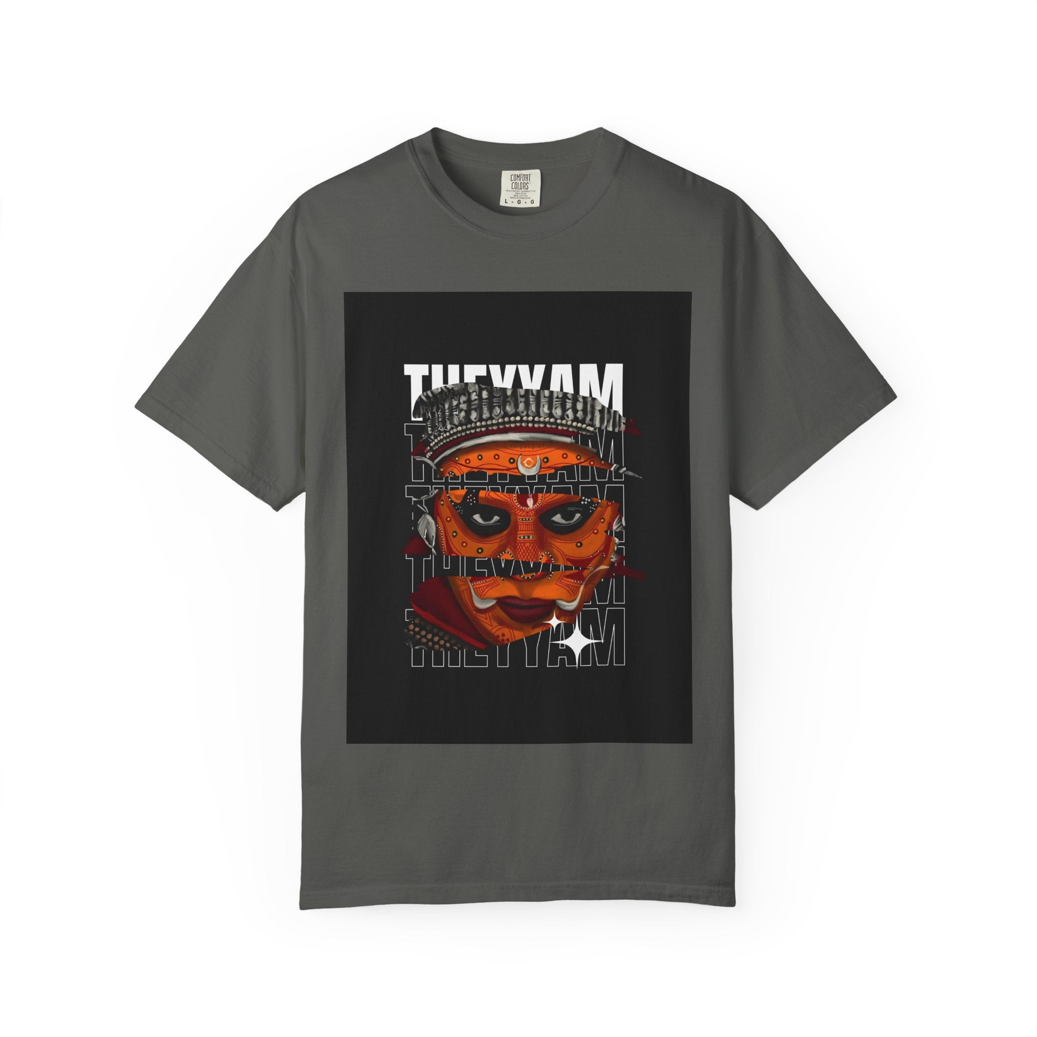 Theyyam Face Graphic T-Shirt — Indian Ritual Mask Art Customized Tee