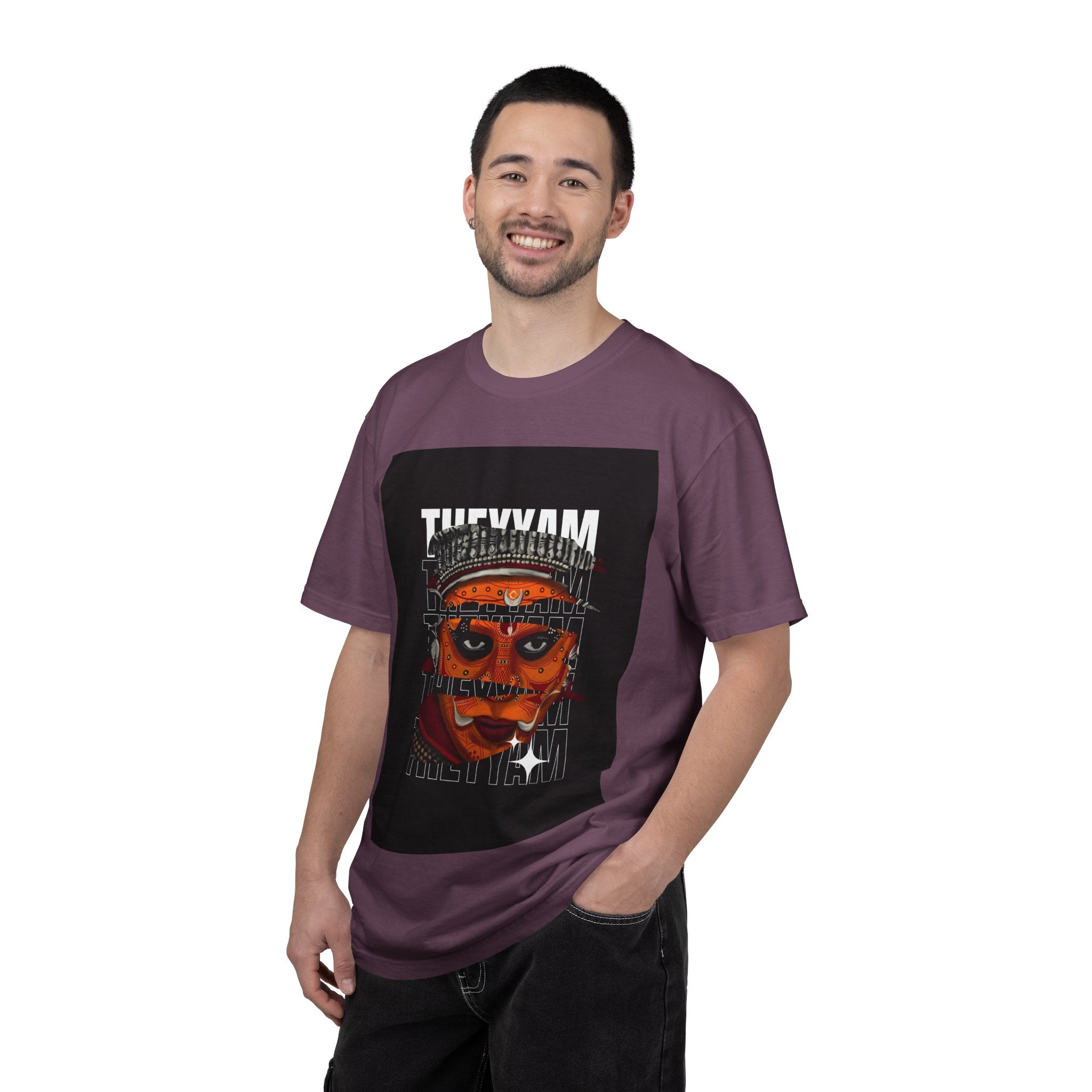 Theyyam Face Graphic T-Shirt — Indian Ritual Mask Art Customized Tee