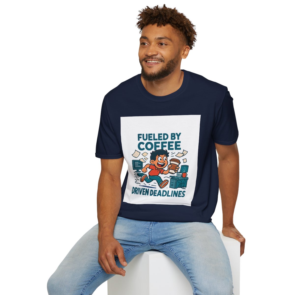 Fueled by Coffee Driven Deadlines T-Shirt — Tech Customized Workaholic Tee