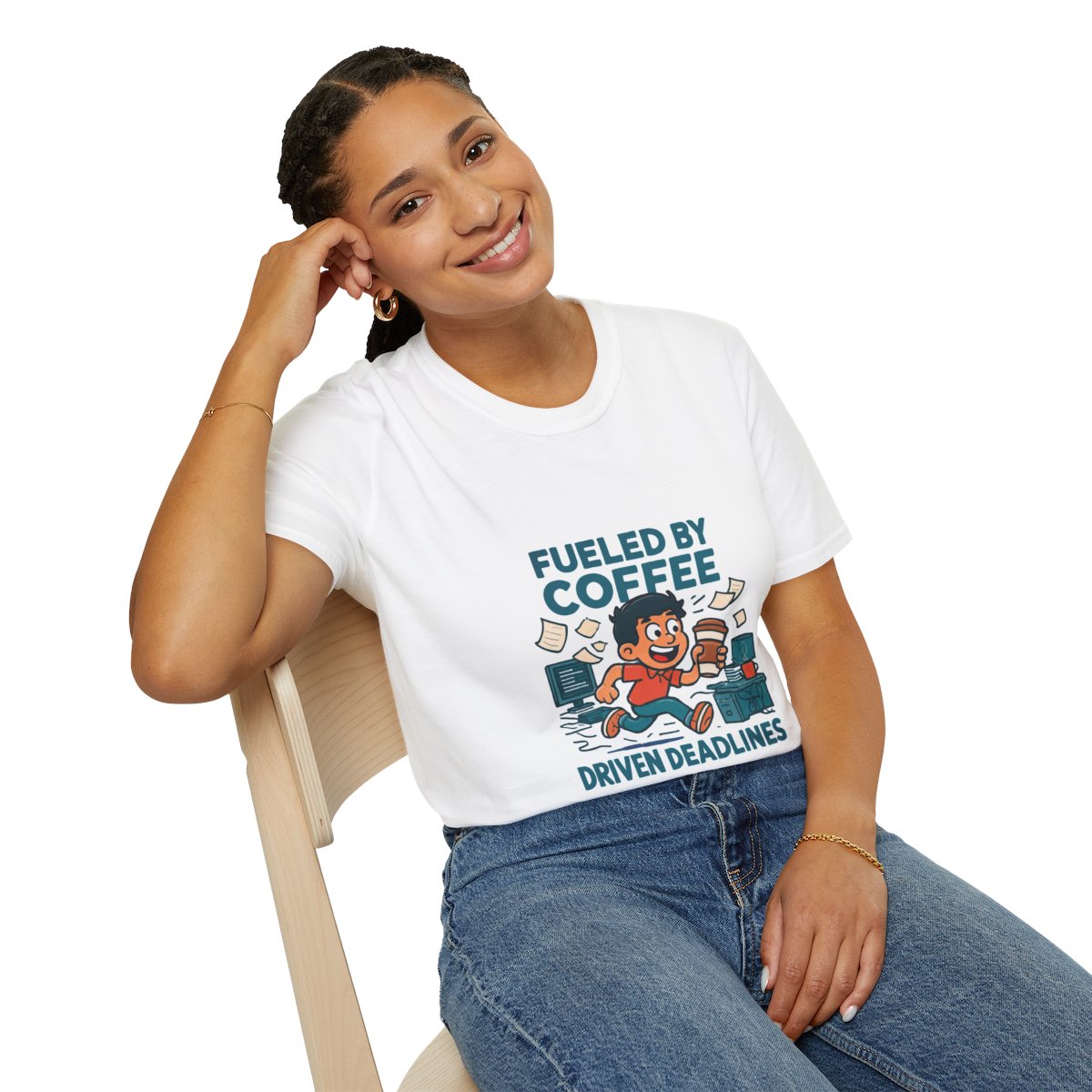 Fueled by Coffee Driven Deadlines T-Shirt — Tech Customized Workaholic Tee