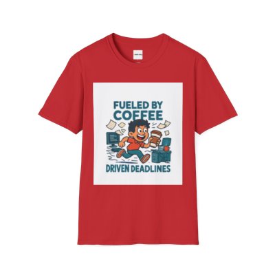Fueled by Coffee Driven Deadlines T-Shirt — Tech Customized Workaholic Tee